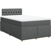 Image de vidaXL Lit boxspring avec matelas gris foncé 120x200 cm Tissu