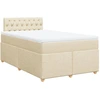 Image de vidaXL Lit Boxspring avec matelas Crème 120x200 cm Tissu