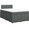 Image de vidaXL Lit boxspring avec matelas gris foncé 120x200 cm Tissu