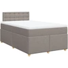 Image de vidaXL Lit Boxspring avec matelas Taupe 120x200 cm Tissu
