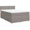 Image de vidaXL Lit boxspring avec matelas Taupe 140x190 cm Tissu