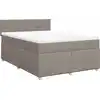 Image de vidaXL Lit boxspring avec matelas Taupe 140x190 cm Tissu