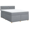 Image de vidaXL Lit boxspring avec matelas gris clair 140x190 cm Tissu