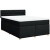 Image de vidaXL Lit boxspring avec matelas noir 140x190 cm Tissu