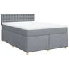 Image de vidaXL Lit boxspring avec matelas gris clair 140x190 cm Tissu
