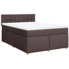 Image de vidaXL Lit boxspring avec matelas Marron foncé 140x200 cm Tissu