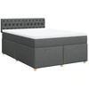 Image de vidaXL Lit boxspring avec matelas gris foncé 140x200 cm Tissu
