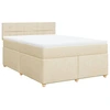 Image de vidaXL Lit boxspring avec matelas Crème 160x200 cm Tissu