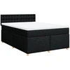 Image de vidaXL Lit boxspring avec matelas noir 160x200 cm Tissu