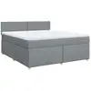 Image de vidaXL Lit boxspring avec matelas gris clair 180x200 cm Tissu