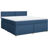 Image de vidaXL Lit boxspring avec matelas bleu 180x200 cm Tissu