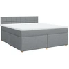 Image de vidaXL Lit boxspring avec matelas gris clair 180x200 cm Tissu