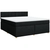 Image de vidaXL Lit boxspring avec matelas noir 180x200 cm Tissu