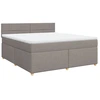 Image de vidaXL Lit boxspring avec matelas Taupe 180x200 cm Tissu