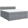 Image de vidaXL Lit boxspring avec matelas gris clair 180x200 cm Tissu