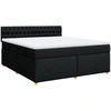 Image de vidaXL Lit boxspring avec matelas noir 180x200 cm Tissu