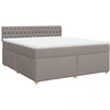 Image de vidaXL Lit boxspring avec matelas Taupe 180x200 cm Tissu