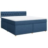 Image de vidaXL Lit boxspring avec matelas bleu 180x200 cm Tissu
