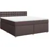 Image de vidaXL Lit boxspring avec matelas brun foncé 180x200 cm Tissu