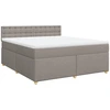 Image de vidaXL Lit boxspring avec matelas Taupe 180x200 cm Tissu