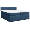 Image de vidaXL Lit boxspring avec matelas bleu 200x200 cm Tissu