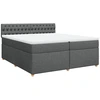 Image de vidaXL Lit boxspring avec matelas gris foncé 200x200 cm Tissu