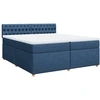 Image de vidaXL Lit boxspring avec matelas bleu 200x200 cm Tissu