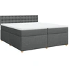 Image de vidaXL Lit boxspring avec matelas gris fonc © 200x200 cm Tissu