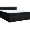 Image de vidaXL Lit boxspring avec matelas noir 200x200 cm tissu