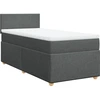 Image de vidaXL Lit boxspring avec matelas Tissu gris foncé