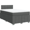 Image de vidaXL Lit boxspring avec matelas gris foncé 120x200 cm Tissu