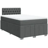 Image de vidaXL Lit boxspring avec matelas gris foncé 120x200 cm Tissu