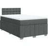 Image de vidaXL Lit boxspring avec matelas gris foncé 120x200 cm Tissu