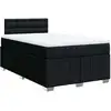 Image de vidaXL Lit boxspring avec matelas noir 120x200 cm Tissu