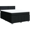 Image de vidaXL Lit boxspring avec matelas noir 140x190 cm Tissu