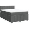 Image de vidaXL Lit boxspring avec matelas gris foncé 140x190 cm Tissu