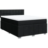 Image de vidaXL Lit boxspring avec matelas noir 140x190 cm Tissu
