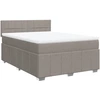 Image de vidaXL Lit boxspring avec matelas Taupe 140x190 cm Tissu