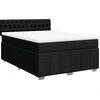Image de vidaXL Lit boxspring avec matelas noir 140x190 cm Tissu