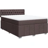 Image de vidaXL Lit boxspring avec matelas brun foncé 140x190 cm Tissu