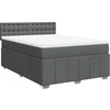Image de vidaXL Lit boxspring avec matelas gris foncé 140x190 cm Tissu