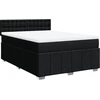 Image de vidaXL Lit boxspring avec matelas noir 140x190 cm Tissu