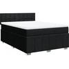 Image de vidaXL Lit boxspring avec matelas noir 140x200 cm Tissu