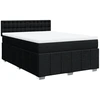 Image de vidaXL Lit boxspring avec matelas noir 140x200 cm Tissu