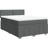 Image de vidaXL Lit boxspring avec matelas gris foncé 160x200 cm Tissu