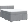 Image de vidaXL Lit boxspring avec matelas gris clair 160x200 cm Tissu