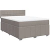 Image de vidaXL Lit boxspring avec matelas Taupe 160x200 cm Tissu