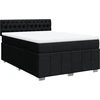 Image de vidaXL Lit boxspring avec matelas noir 160x200 cm Tissu