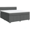 Image de vidaXL Lit boxspring avec matelas gris foncé 180x200 cm Tissu