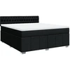 Image de vidaXL Lit boxspring avec matelas noir 180x200 cm Tissu